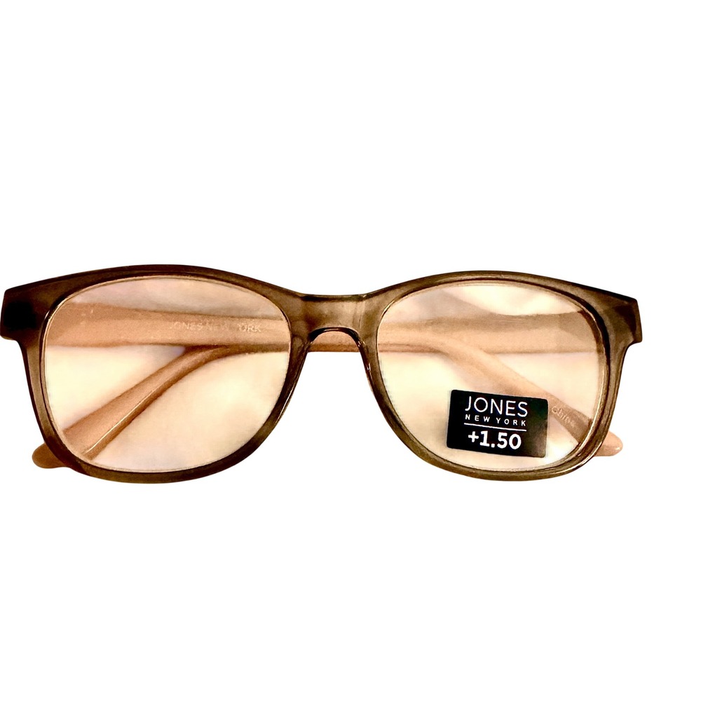 Jones New York Reading Glasses +1.50 Magnification Grey Tan Two Tone Frames